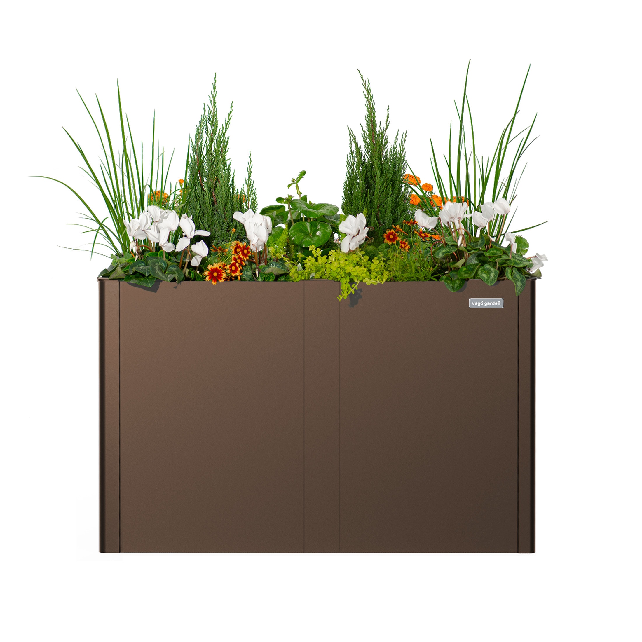 Vego Garden 27-cu ft 27-in W x 53-in L x 32-in H Umber Brown Galvanized Metal Raised Garden Bed