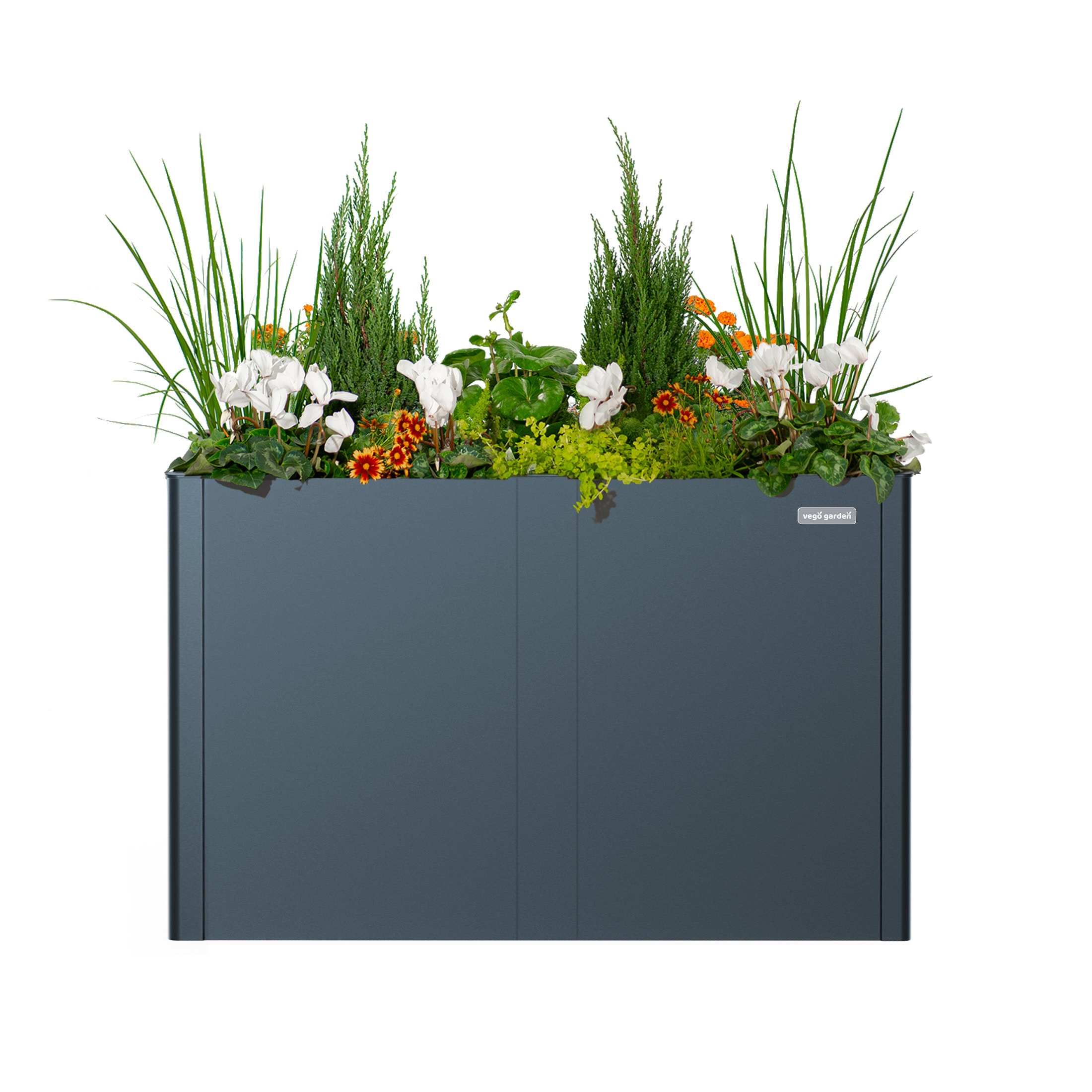 Vego Garden 27-cu ft 27-in W x 53-in L x 32-in H Midnight Blue Galvanized Metal Raised Garden Bed