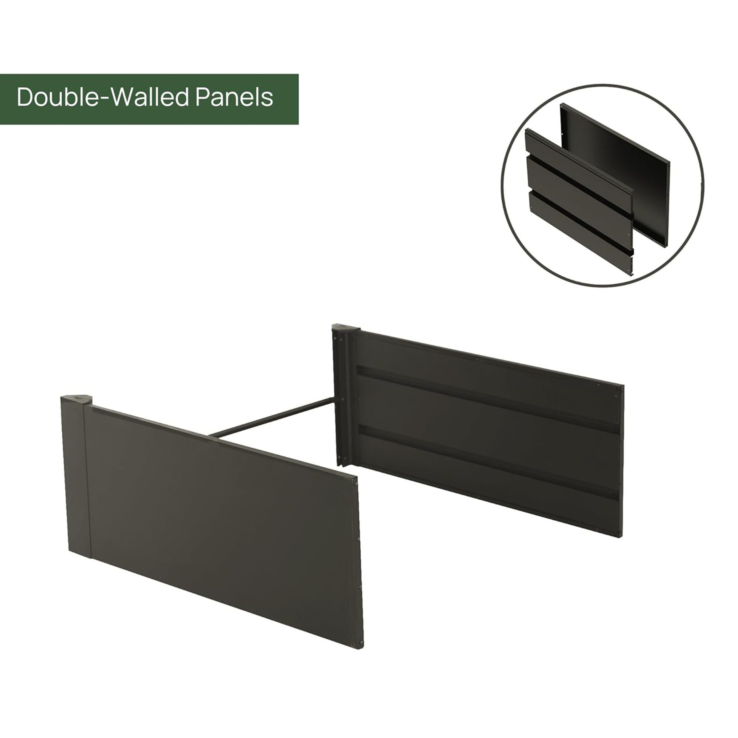Vego Garden 22-cu ft 27-in W x 83-in L x 17-in H Urban Charcoal Galvanized Metal Raised Garden Bed