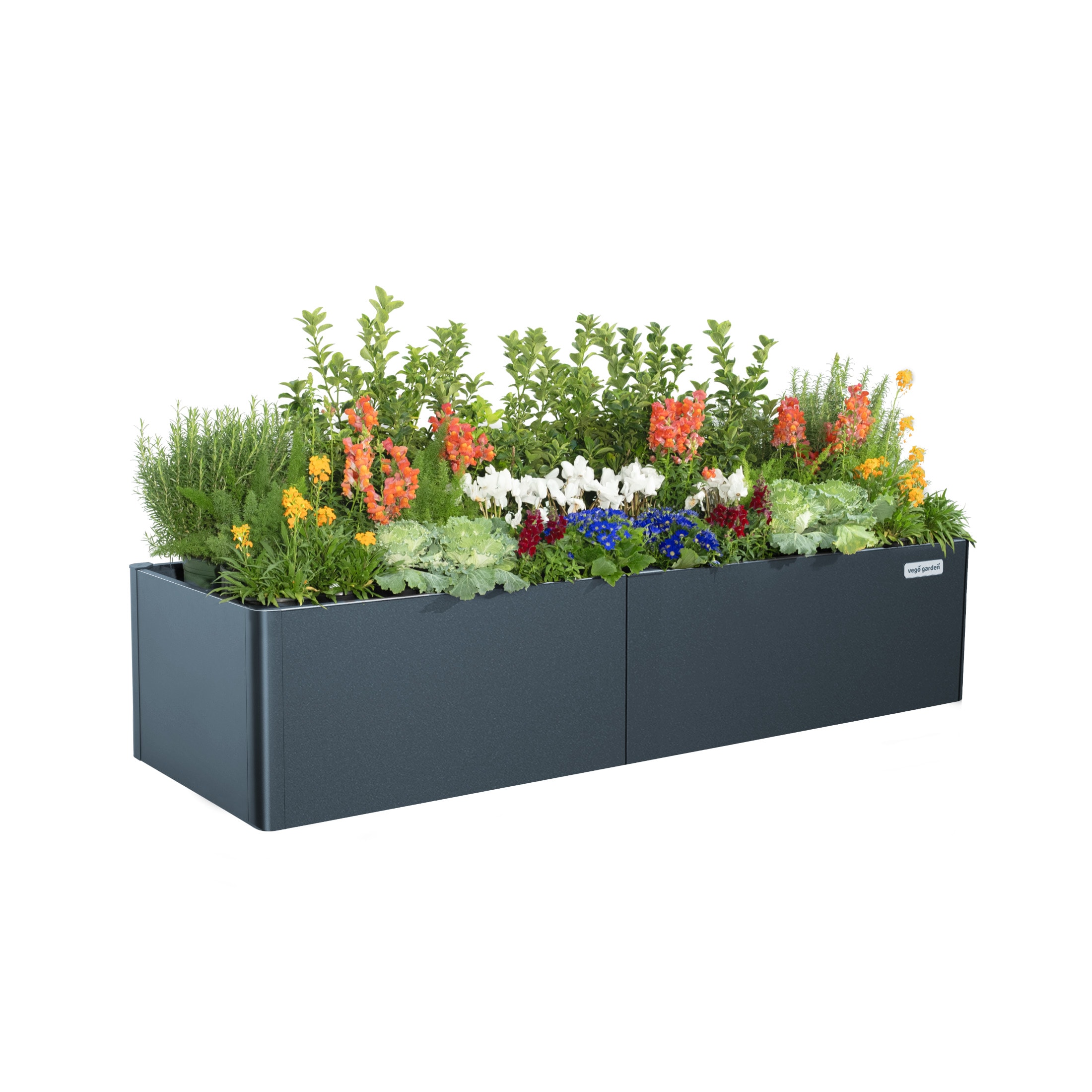 Vego Garden 22-cu ft 27-in W x 83-in L x 17-in H Midnight Blue Galvanized Metal Raised Garden Bed