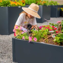 Vego Garden 22-cu ft 27-in W x 83-in L x 17-in H Midnight Blue Galvanized Metal Raised Garden Bed