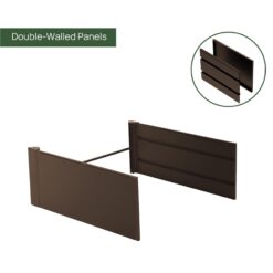 Vego Garden 22-cu ft 27-in W x 83-in L x 17-in H Umber Brown Galvanized Metal Raised Garden Bed