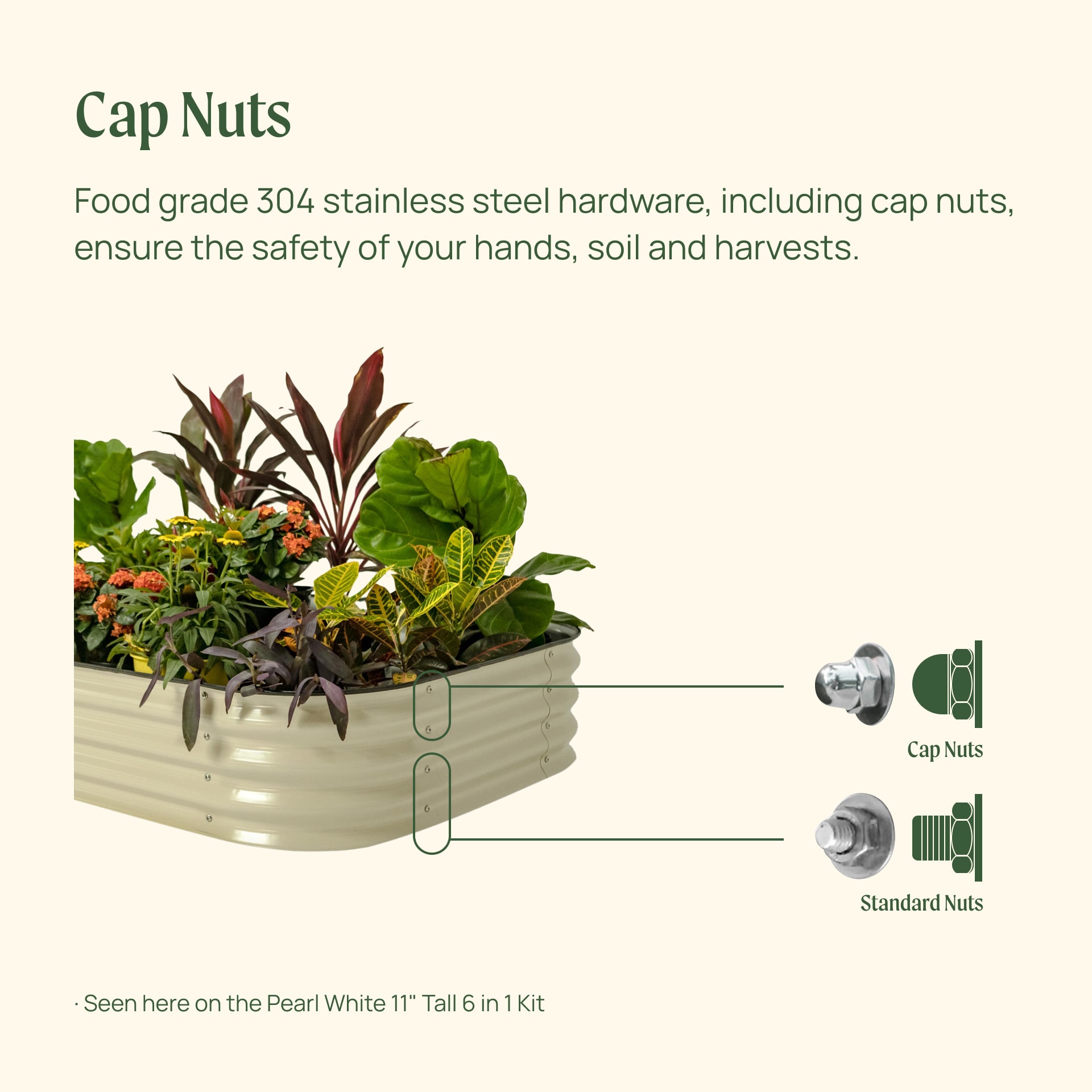 Vego Garden 16-cu ft 42-in W x 60-in L x 11-in H Pearl White Galvanized Metal Raised Garden Bed