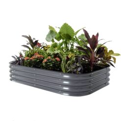 Vego Garden 16-cu ft 42-in W x 60-in L x 11-in H Modern Gray Galvanized Metal Raised Garden Bed
