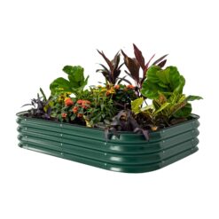 Vego Garden 16-cu ft 42-in W x 60-in L x 11-in H British Green Galvanized Metal Raised Garden Bed