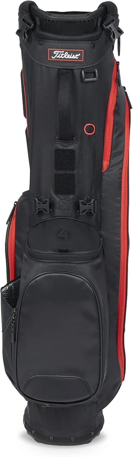 Titleist Players 4 Golf Bag, Black/Black/Red