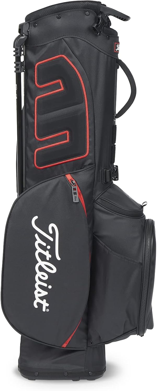 Titleist Players 4 Golf Bag, Black/Black/Red