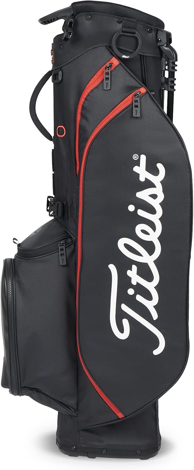 Titleist Players 4 Golf Bag, Black/Black/Red