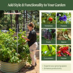 Vego Garden VWT 48-in W x 71-in H Powder Coated Steel Garden Trellis For Climbing Plants For Cucumbers For Roses For Tomatoes