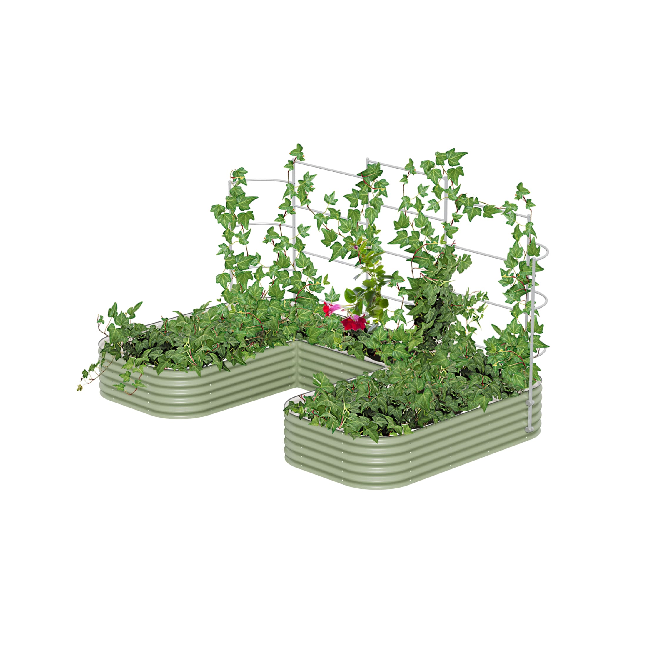 Vego Garden VWT 84-in W x 71-in H Powder Coated Steel Garden Trellis For Climbing Plants For Cucumbers For Roses For Tomatoes