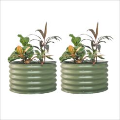 Vego Garden 7-cu ft 30-in W x 30-in L x 17-in H Olive Green Galvanized Metal Raised Garden Bed