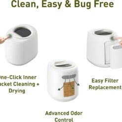 Vego Kitchen Composter, 4L Electric Composter Countertop 5 Modes Weight-Based Smart Compost Bin with App Odorless Auto-Cleaning Food Waste Compost Machine Indoor, White