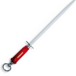 Friedr Dick 12 Inch Sharpening Steel - Sapphire Cut, Round - Item 759 81 30, Red