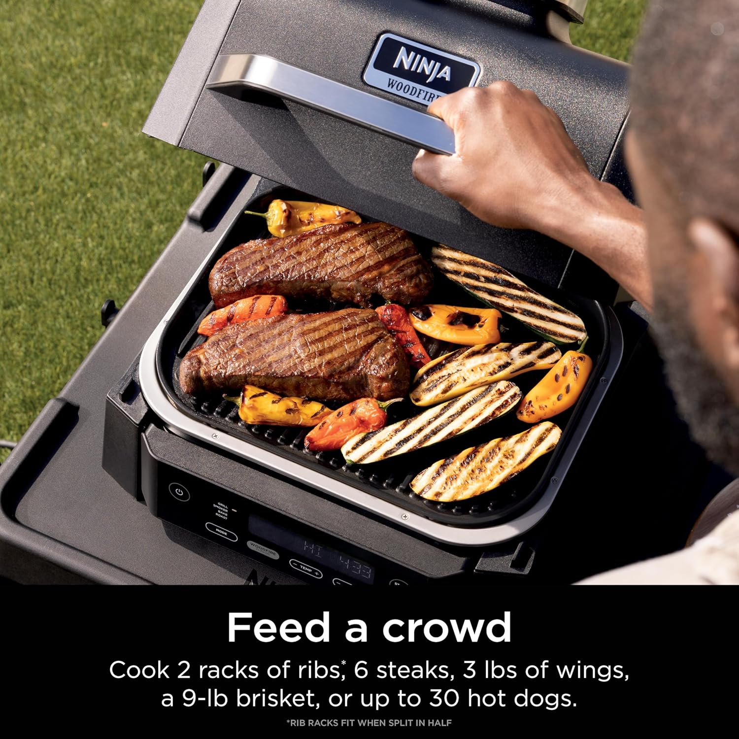 Ninja Woodfire Outdoor 4-in-1 Smoker OG301 1760 -Watt Black Electric Grill