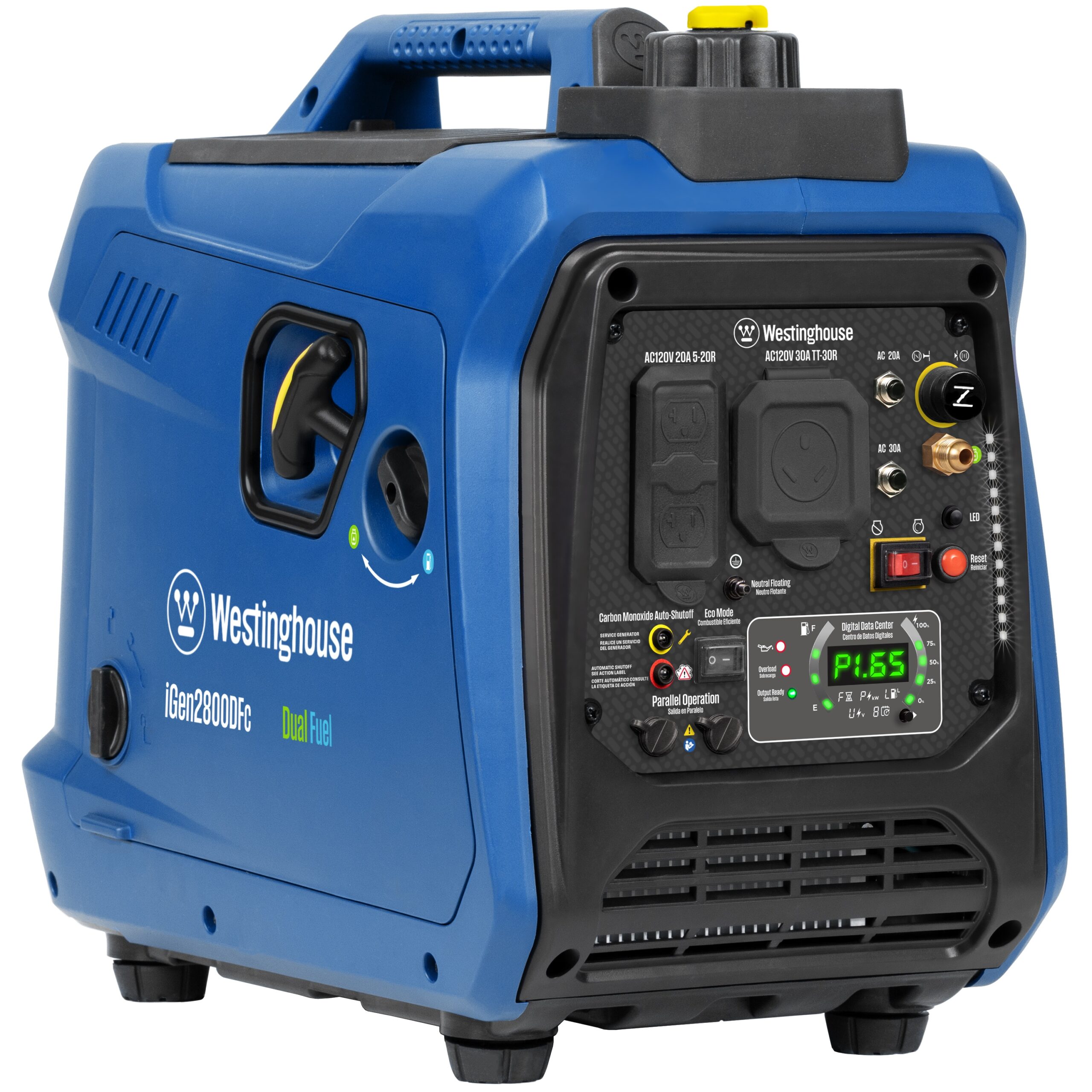 Westinghouse iGen2800DFc Recoil Start 2800 -Watt Dual Fuel (Gasoline/Propane) Inverter Generator
