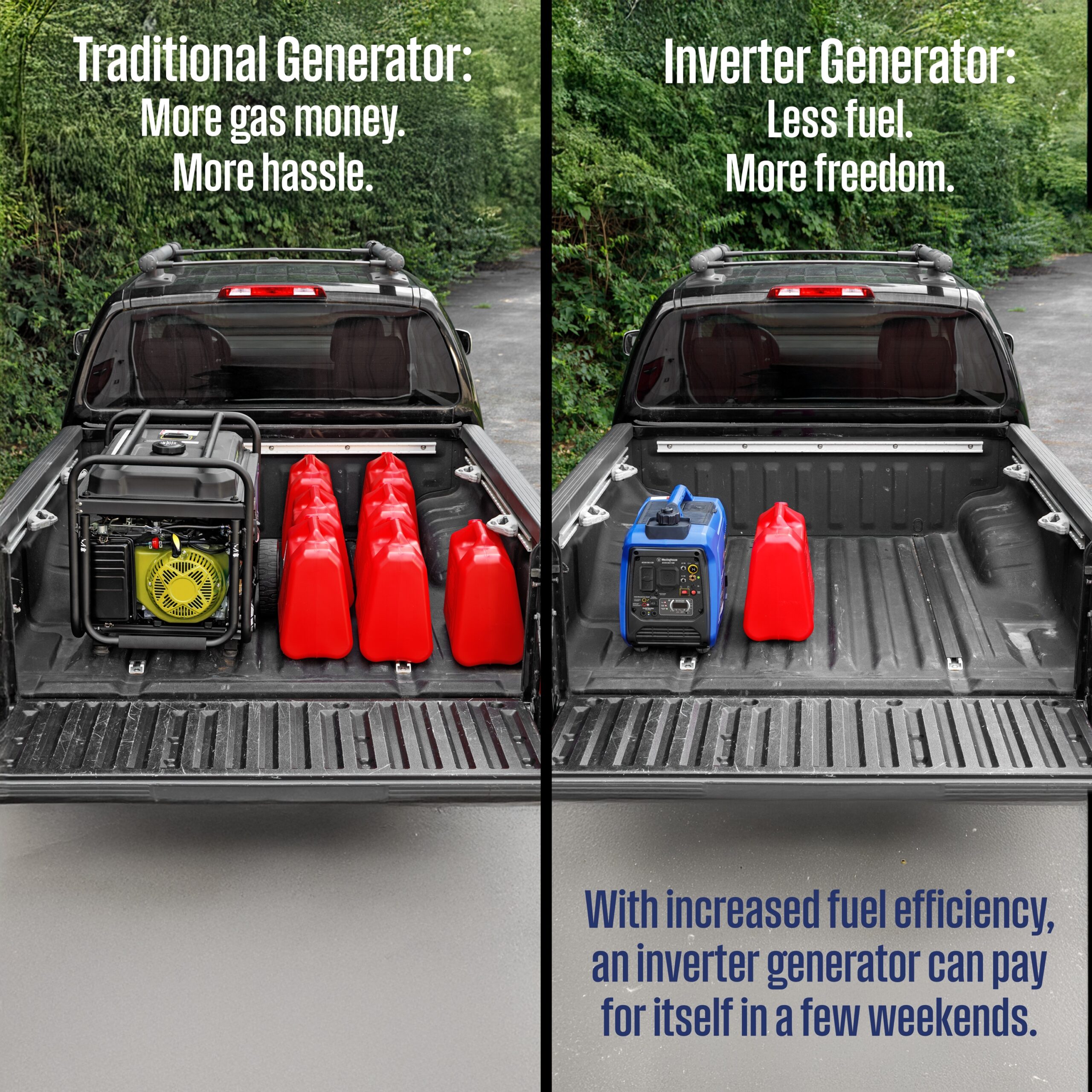 Westinghouse iGen2800DFc Recoil Start 2800 -Watt Dual Fuel (Gasoline/Propane) Inverter Generator