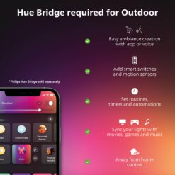 Philips Hue Lily Outdoor 8 -Watt Black Low voltage Plug-in Smart Compatible LED Spot light kit