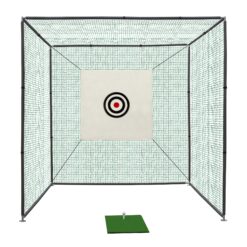 Siavonce Golf Practice Net Cage 10x10x10ft Golf Driving Range Net with Target Cloth, Portable Indoor Outdoor Golf Net, Durable Golf Hitting Cage for Backyard