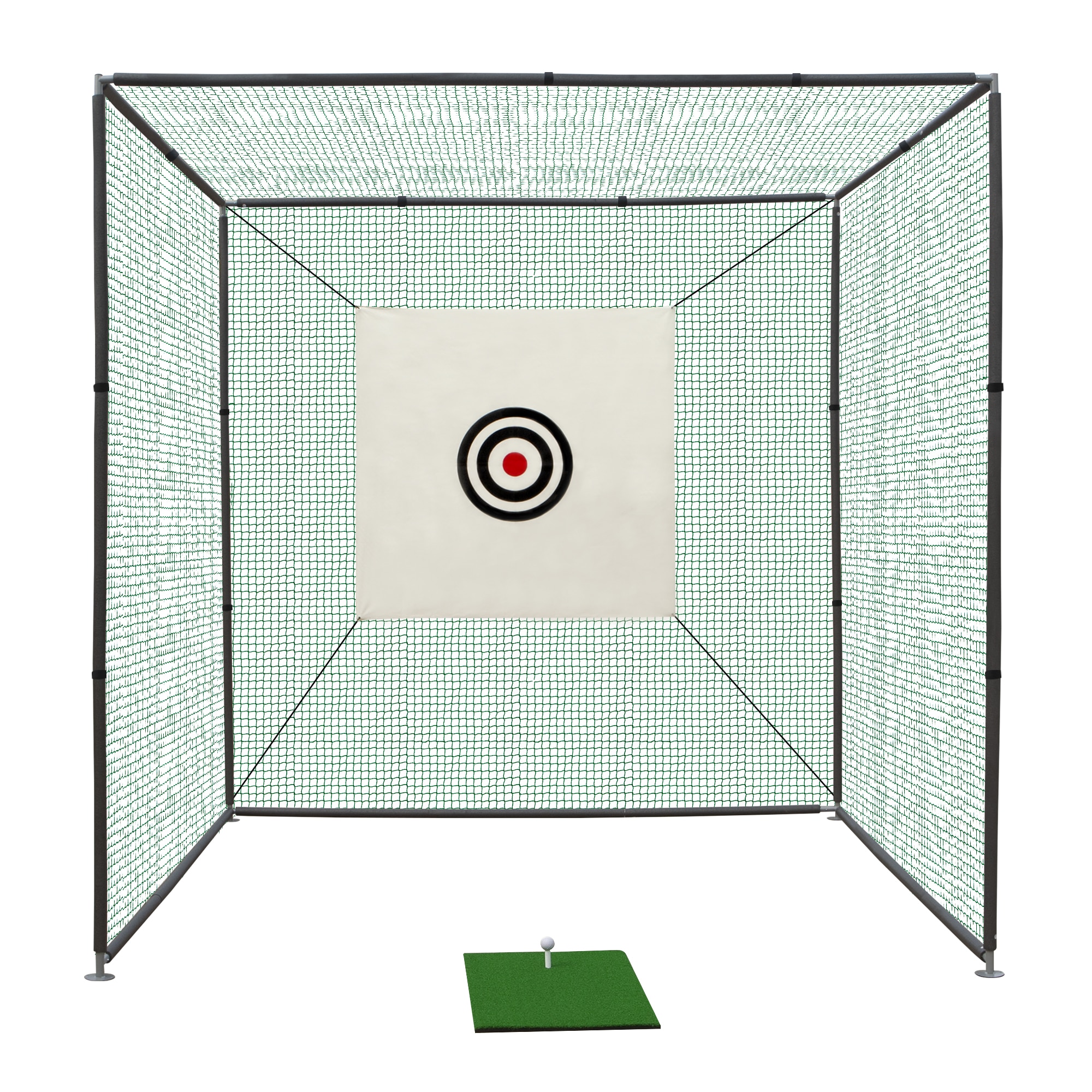 Siavonce Golf Practice Net Cage 10x10x10ft Golf Driving Range Net with Target Cloth, Portable Indoor Outdoor Golf Net, Durable Golf Hitting Cage for Backyard