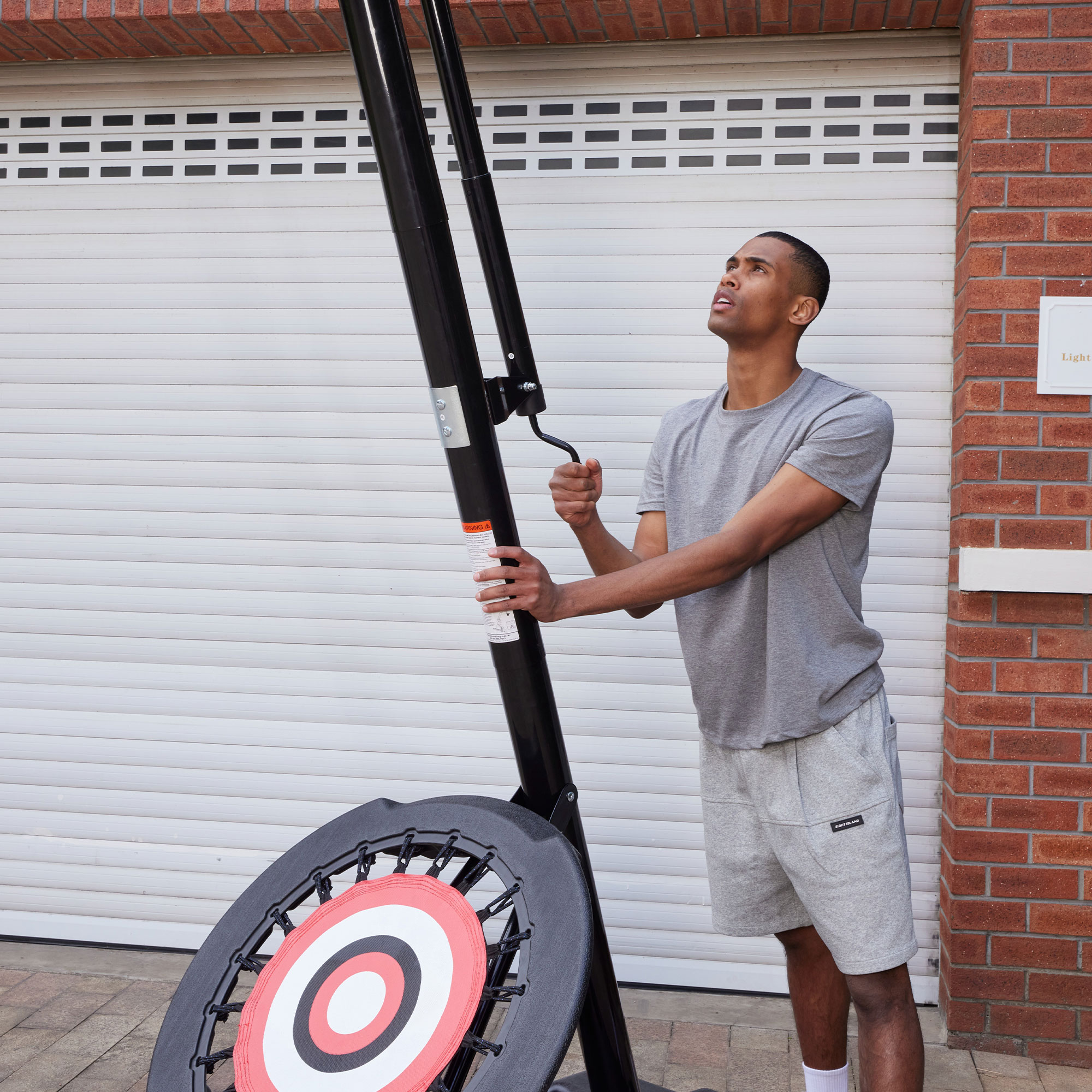 IE Sports Portable Basketball Hoop with Adjustable Height with 50 Inch Backboard and Rebounder