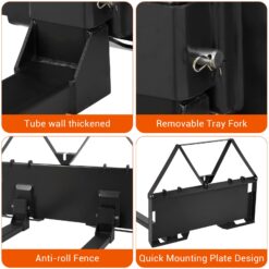Garvee 45 Skid Steer Pallet Forks Heavy Duty 3200 lbs Capacity Skid Steer Forks Attachment for Tractors and Loaders Quick Attach Mount Black