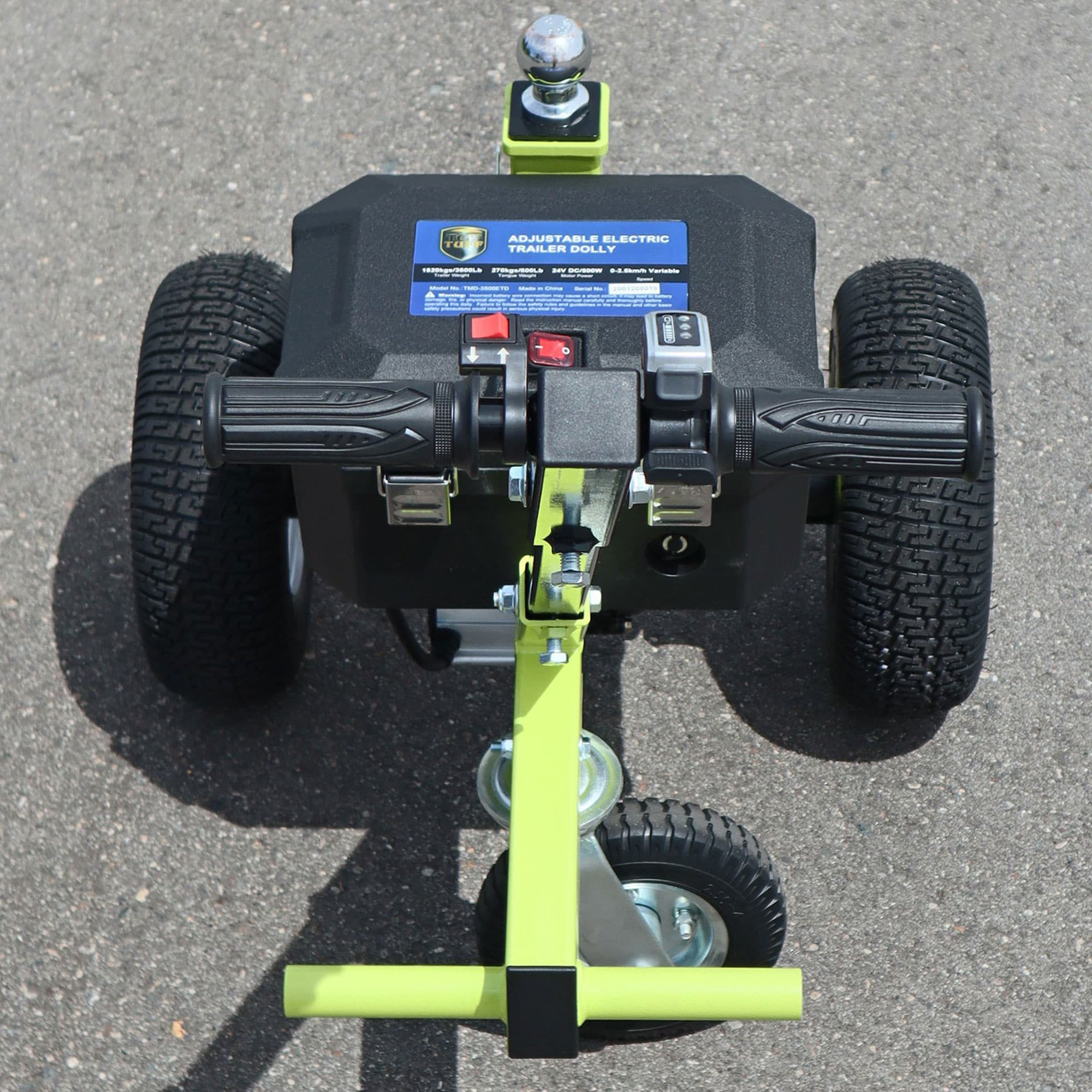 Tow Tuff TMD-35ETD8 Adjustable 3500 Lbs Capacity Electric Trailer Dolly Green