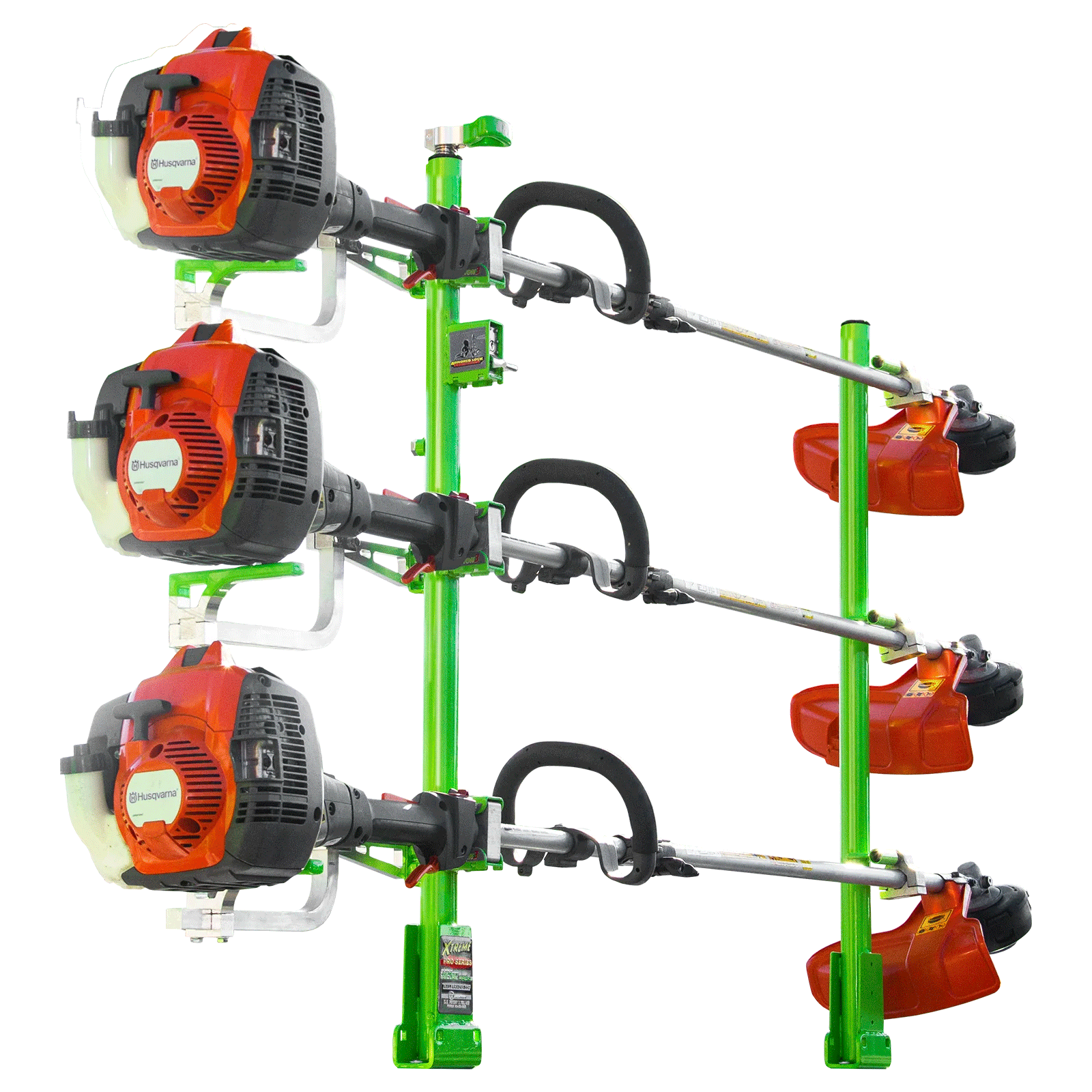 GREEN TOUCH INDUSTRIES Xtreme Pro Series 3-position Trimmer Rack For Open and Enclosed Trailers- Durable Steel Construction
