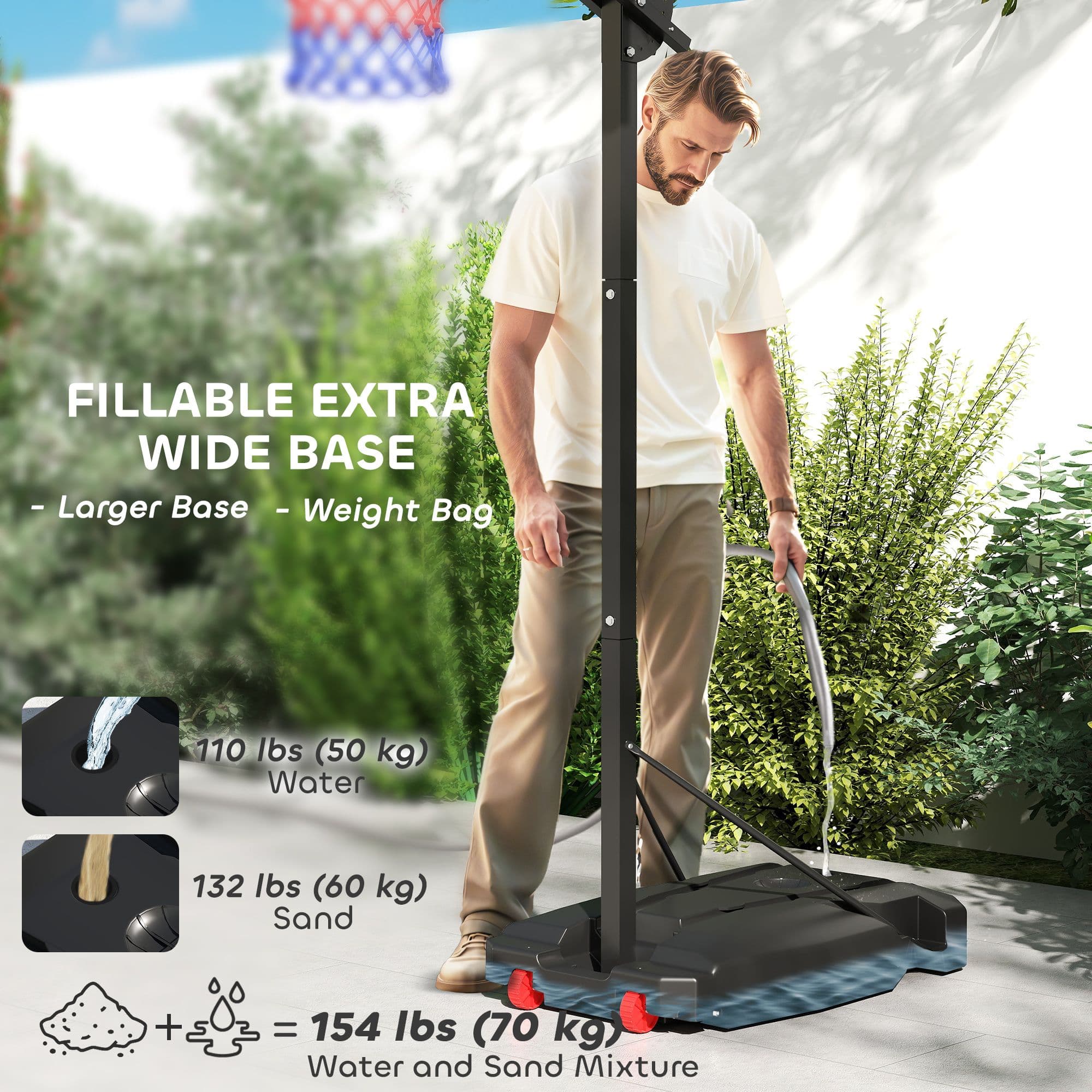 Lycvki Outdoor Portable 23.6-in Basketball System
