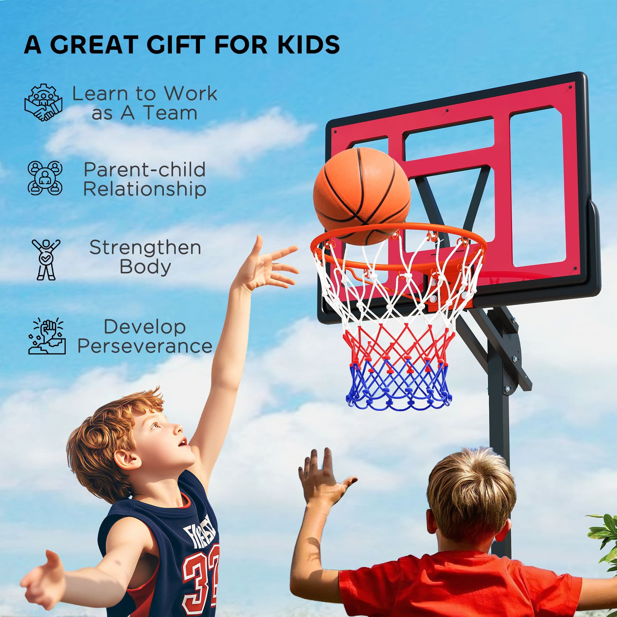Lycvki Outdoor Portable 23.6-in Basketball System