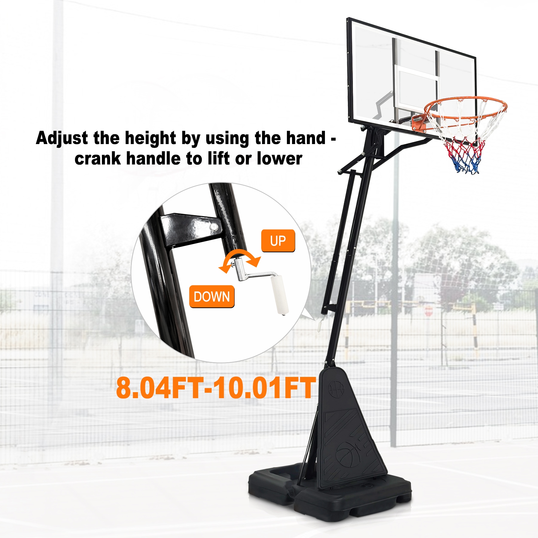LOVMOR Portable Basketball Hoop 810ft 44 Backboard Rebound System Indoor Outdoor