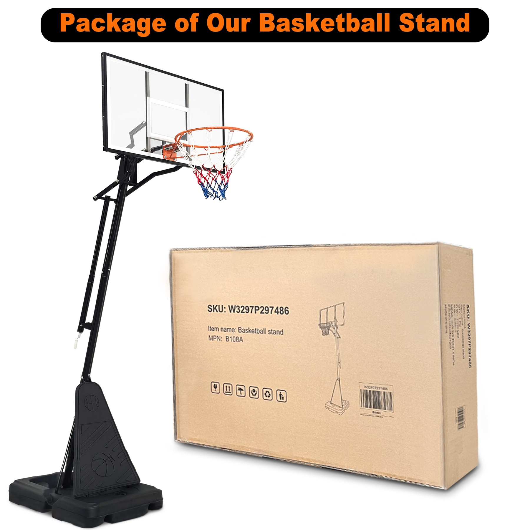 LOVMOR Portable Basketball Hoop 810ft 44 Backboard Rebound System Indoor Outdoor