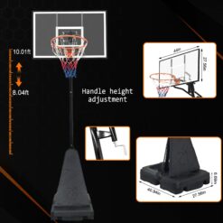 LOVMOR Portable Basketball Hoop 810ft 44 Backboard Rebound System Indoor Outdoor