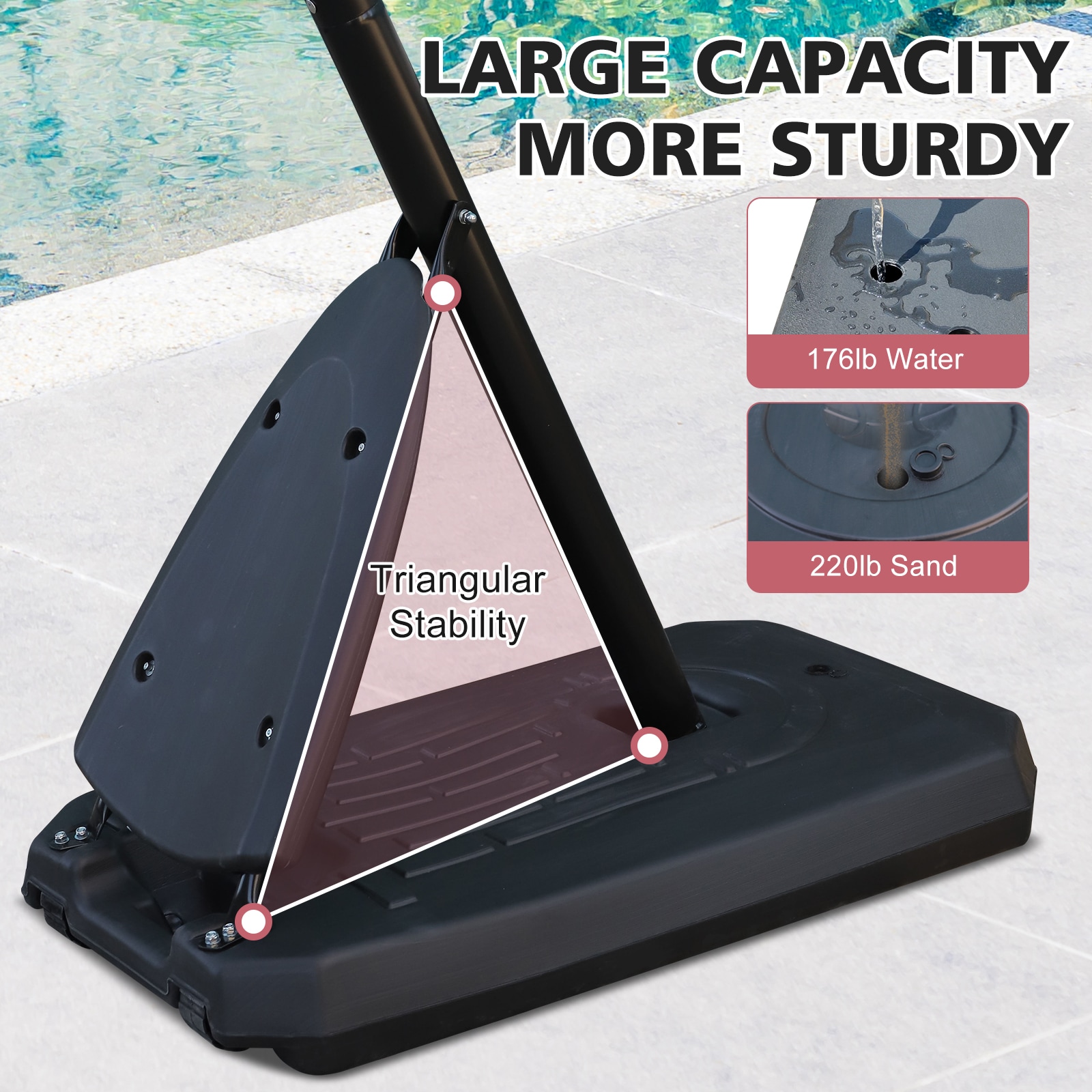 Flynama Indoor/Outdoor Portable 44-in Basketball System