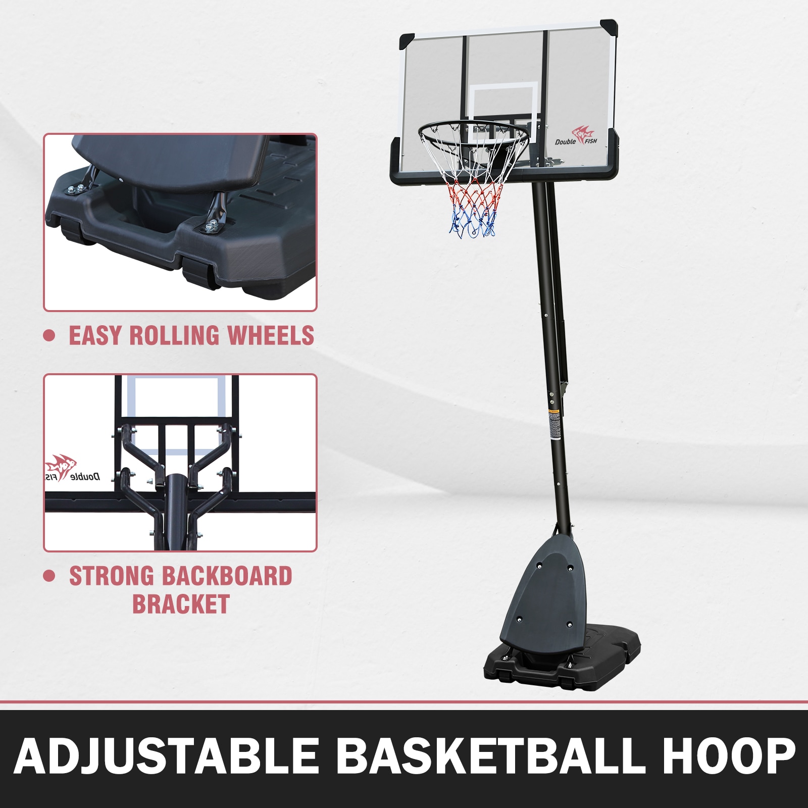 Flynama Indoor/Outdoor Portable 44-in Basketball System