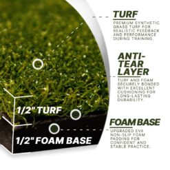 Divot Board Golf Swing Path Mat with Premium Golf Turf