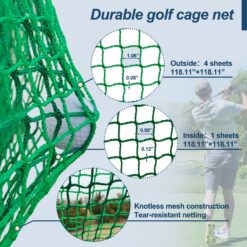 Tatayosi 10 ft x 10 ft Metal Frame Golf Practice Net Cage with Hitting Net Kit