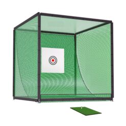 Tatayosi Golf Practice Net Cage 10 x 10 x 10FT Metal Frame Hitting Net Kit for Backyard Golf Batting Cage Netting Golf Training Simulators for Home