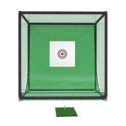Tatayosi Golf Practice Net Cage 10 x 10 x 10FT Metal Frame Hitting Net Kit for Backyard Golf Batting Cage Netting Golf Training Simulators for Home