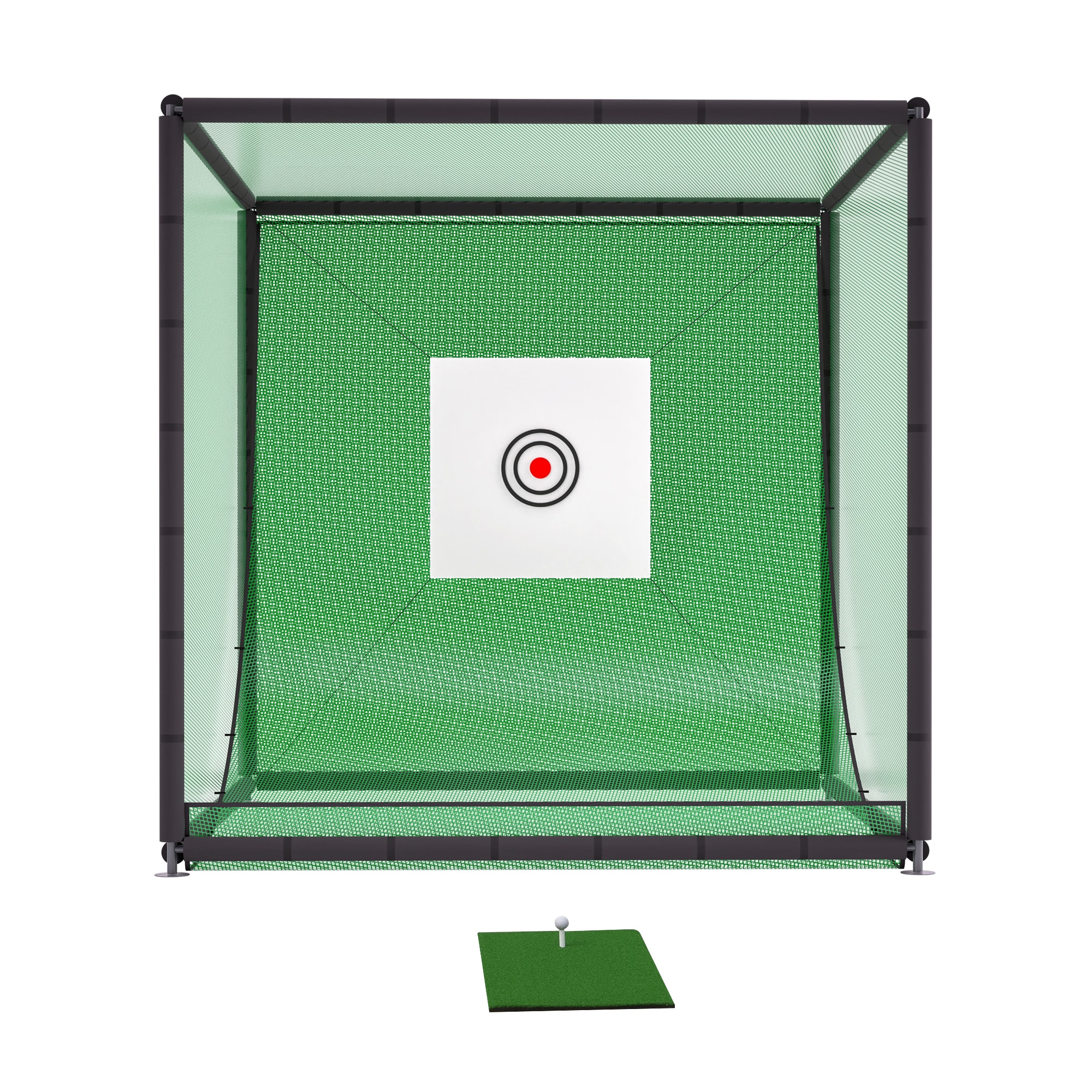 Tatayosi Golf Practice Net Cage 10 x 10 x 10FT Metal Frame Hitting Net Kit for Backyard Golf Batting Cage Netting Golf Training Simulators for Home