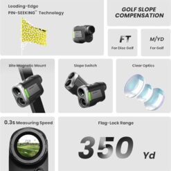 MILESEEY Golf Rangefinder with Slope, 0.3s Flag Lock, Rechargeable Battery, Magnetic Strip, 5500GS, 6x Magnification, Water Resistant, for Golf, Hunting, Outdoor Activities