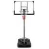 Slickblue Indoor Outdoor Portable Family Basketball Hoop with 44-In Backboard - Black and Gray