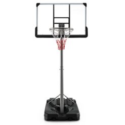 Slickblue Indoor Outdoor Portable Family Basketball Hoop with 44-In Backboard - Black and Gray