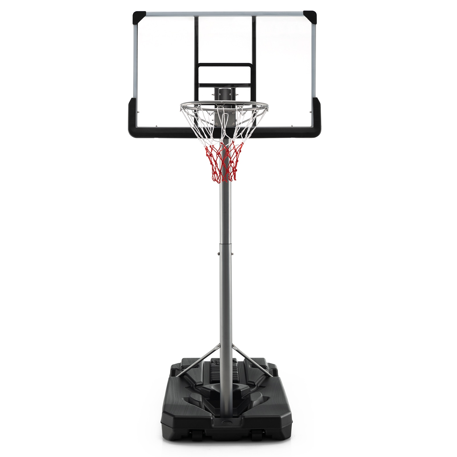 Slickblue Indoor Outdoor Portable Family Basketball Hoop with 44-In Backboard - Black and Gray