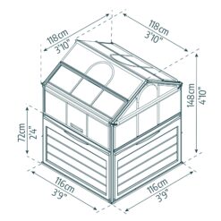 Canopia by Palram Plant Inn 4-ft L x 4-ft W x 4.8-ft H Gray/Clear Greenhouse Kit