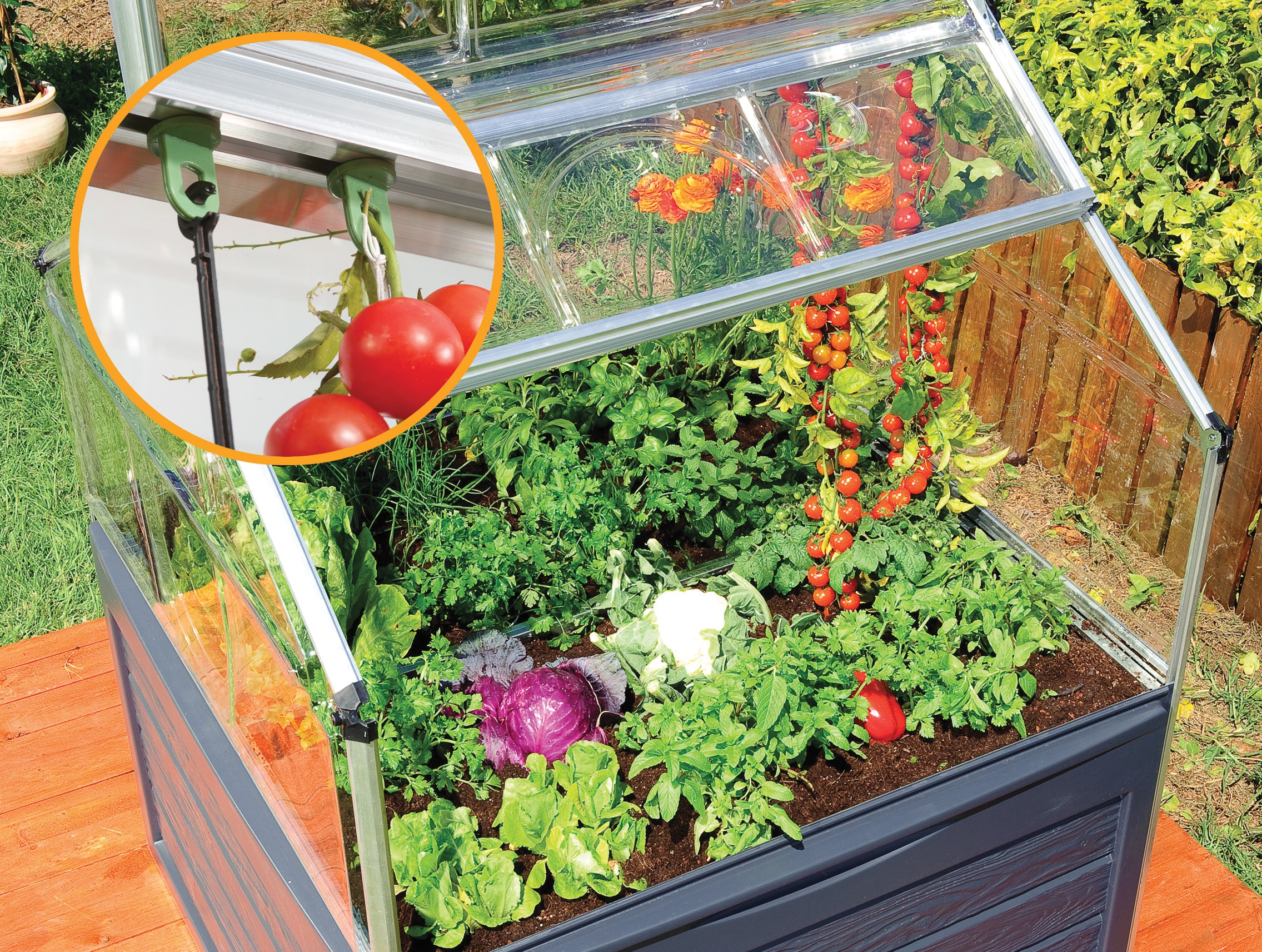 Canopia by Palram Plant Inn 4-ft L x 4-ft W x 4.8-ft H Gray/Clear Greenhouse Kit