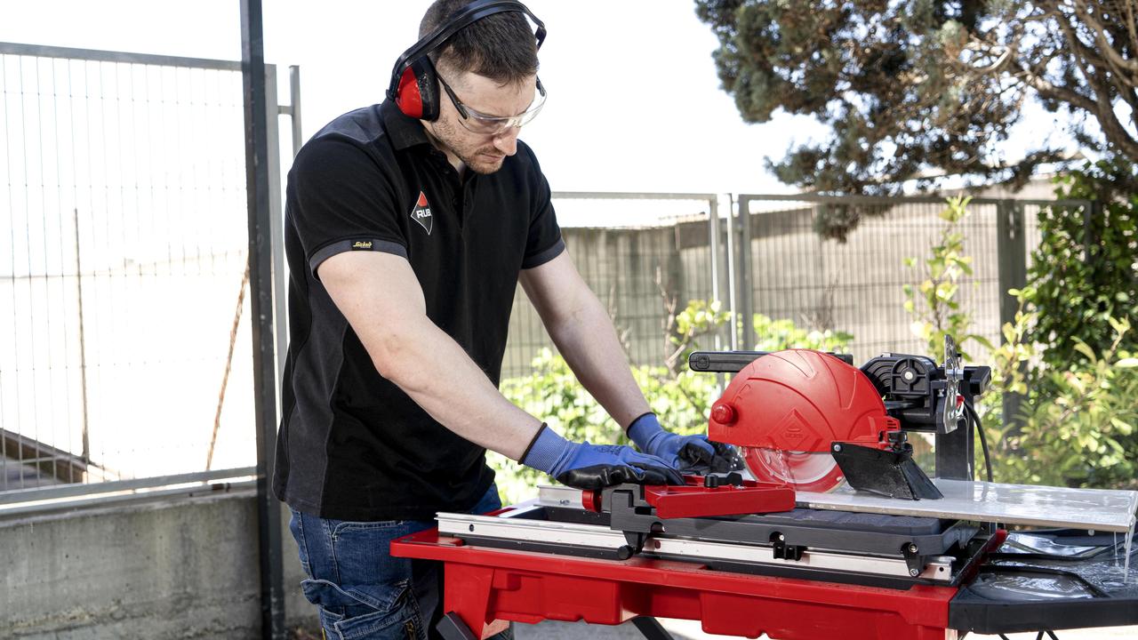 RUBI 10 -Amp 7-in -Blade Tabletop Sliding Table Tile Saw with Stand