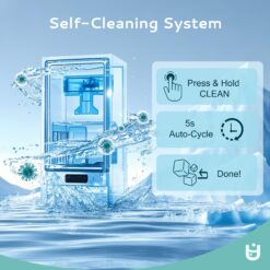 Euhomy 15 in 66lbs/24H Bulit-in/Freestanding Nugget Ice Maker in silver with Ice Full Alert and Auto-Cleaning