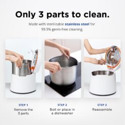 Carepod One Stainless Steel Humidifier for Large Room, Ultrasonic Cool Mist Humidifiers for Bedroom, Filter-Free, Lasts 30Hrs (1Gal/4L)