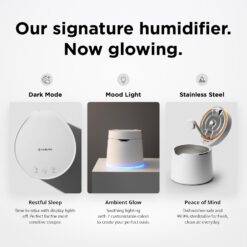 Carepod One Plus Stainless Steel Humidifier for Large Room with Mood Light, Quiet & Safe for Baby, Only 3 Washable Parts, Easy to Clean Ultrasonic Cool Mist Humidifiers for Bedroom for 30Hrs (1Gal/4L)