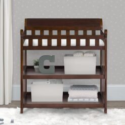 Delta Children Eclipse Changing Table with Changing Pad, Black Cherry